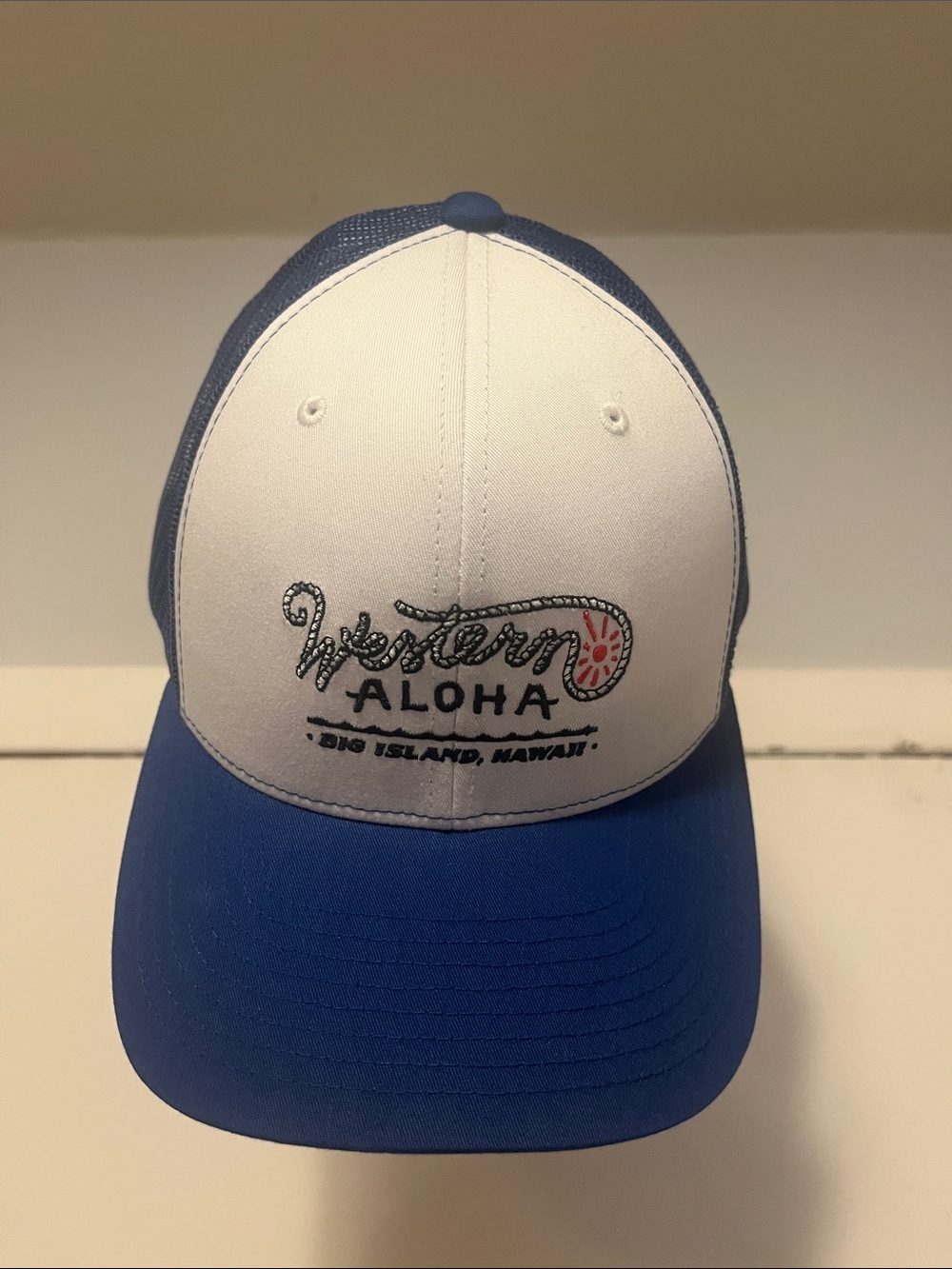 Western Aloha Two-Tone Blue & White Trucker Hat